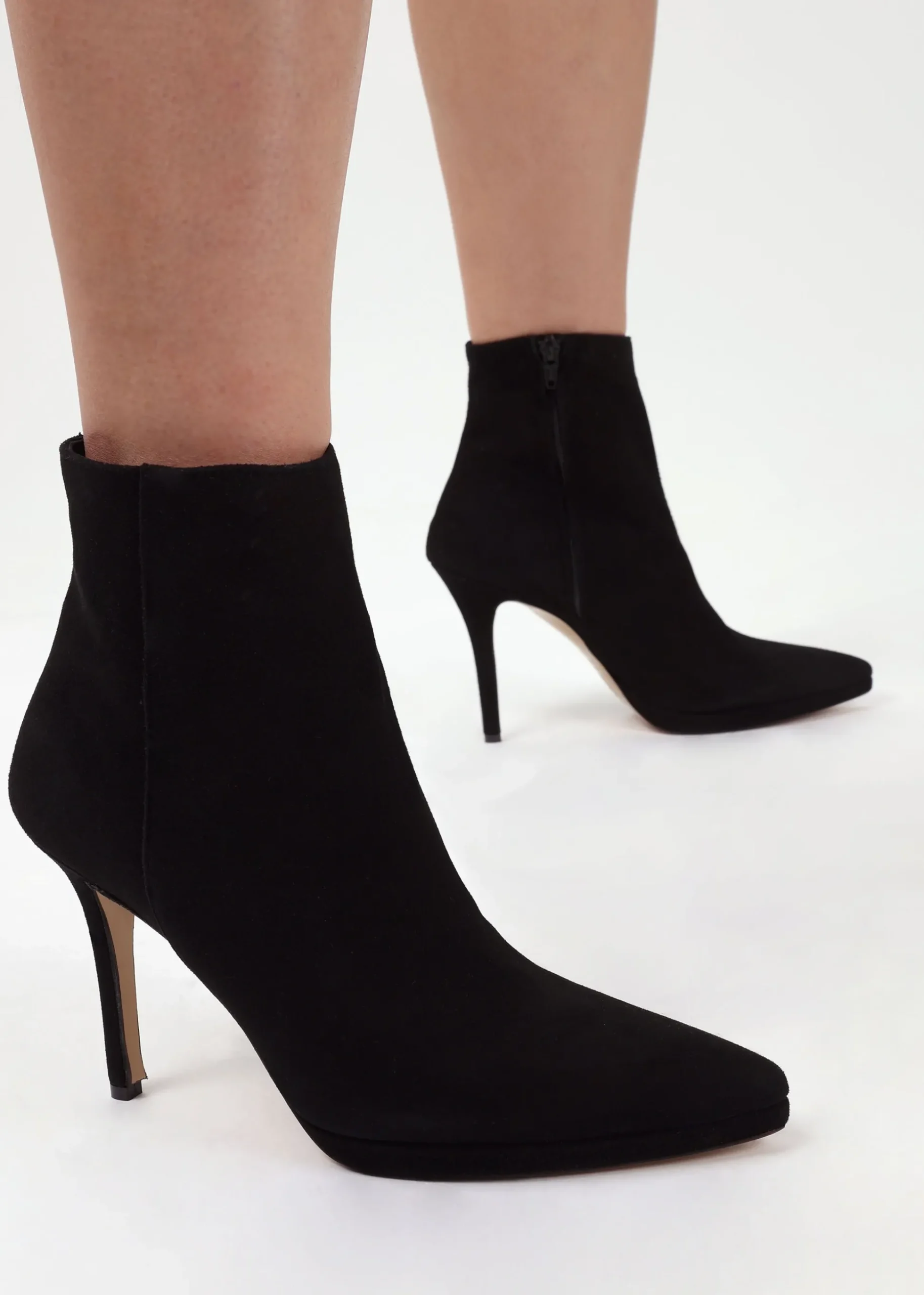 Abigail Black Suede Platform Ankle Boots