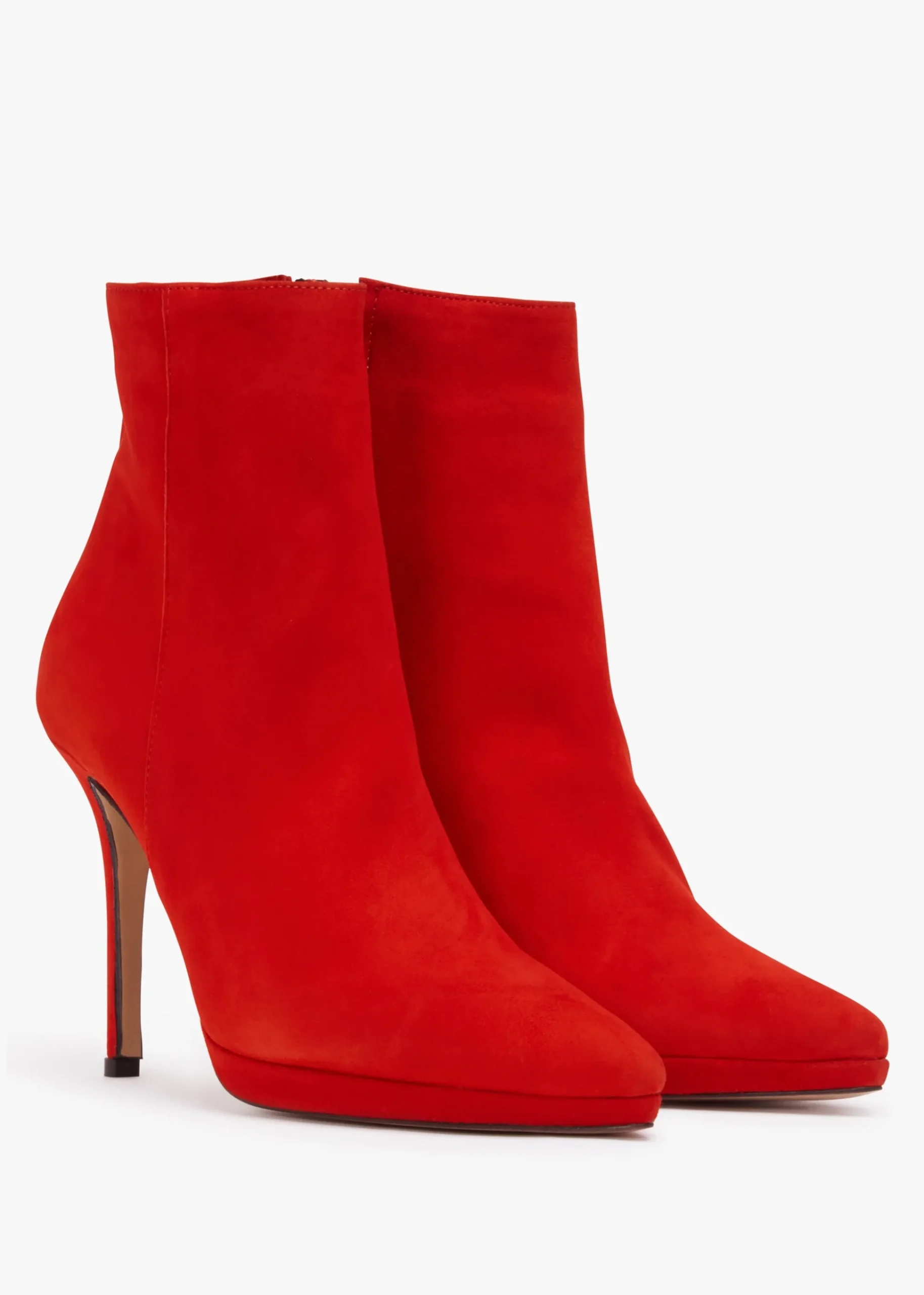 Abigail Red Suede Platform Ankle Boots