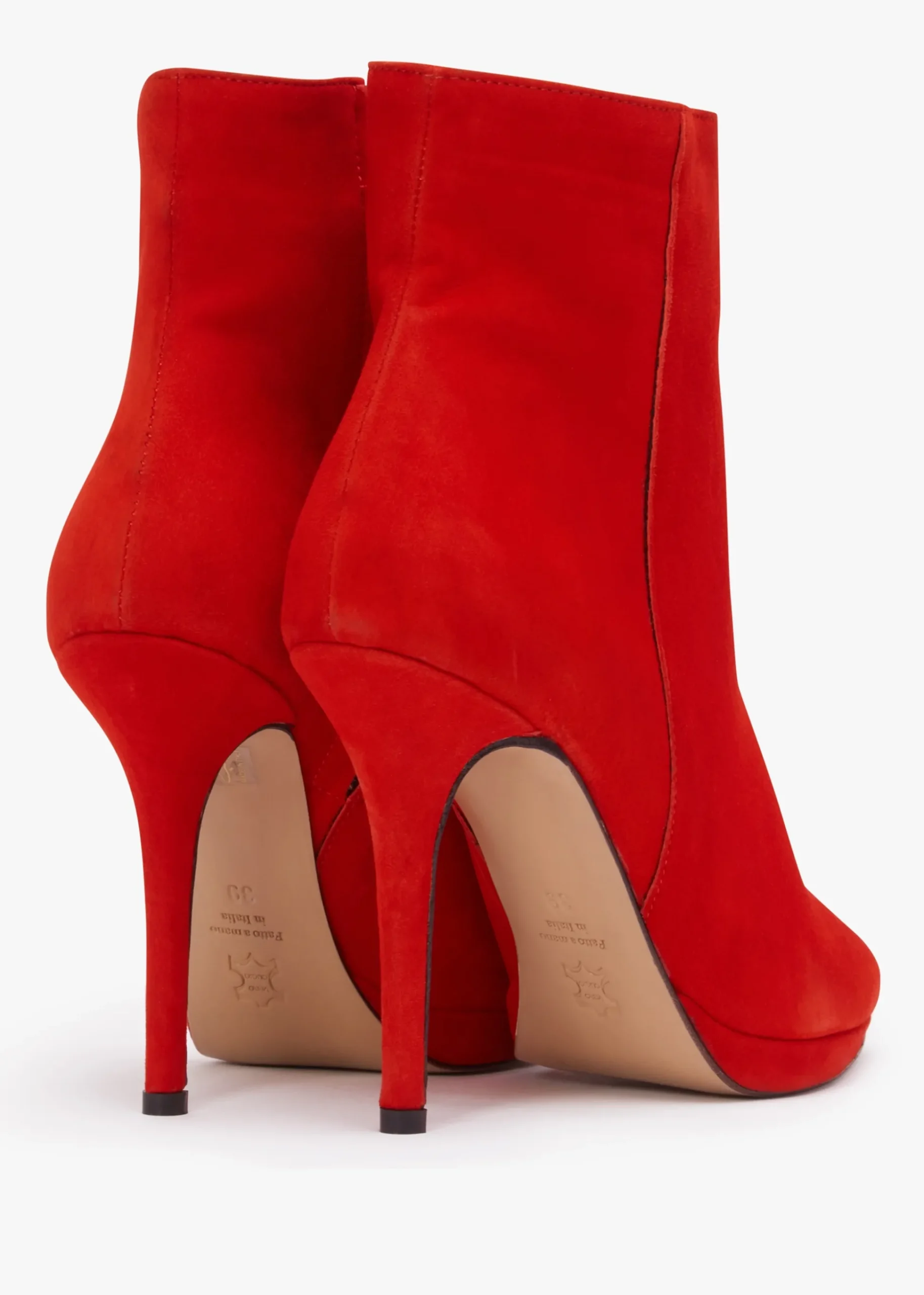 Abigail Red Suede Platform Ankle Boots