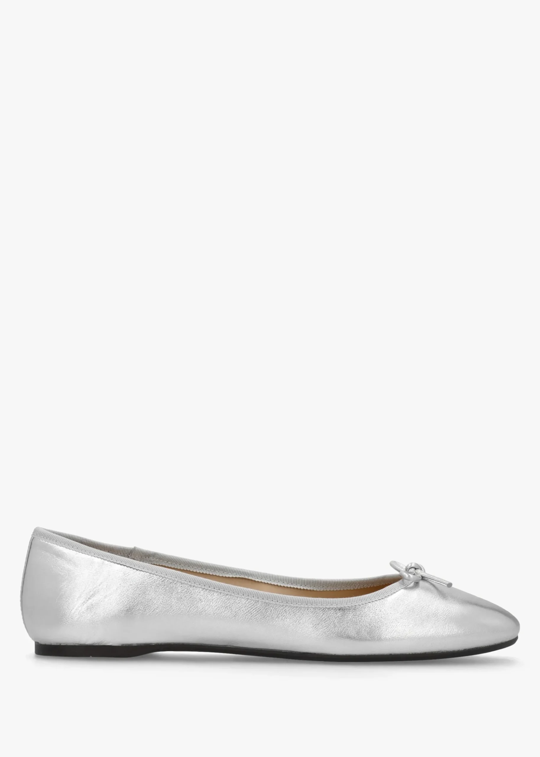 Abigail Silver Metallic Leather Ballet Pumps