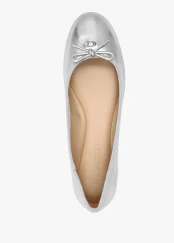 Abigail Silver Metallic Leather Ballet Pumps