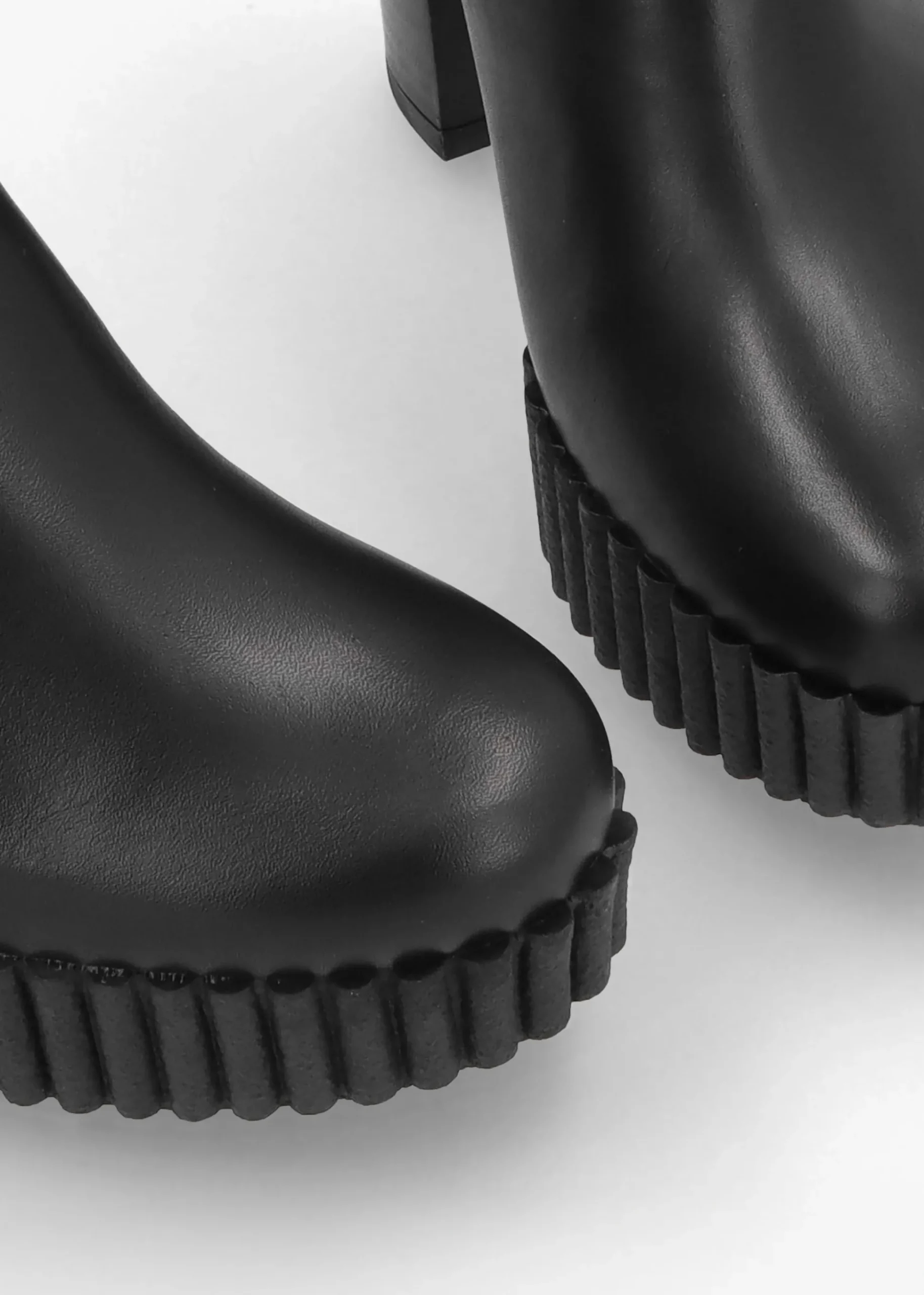 Ablush Black Leather Platform High Heel Ankle Boots