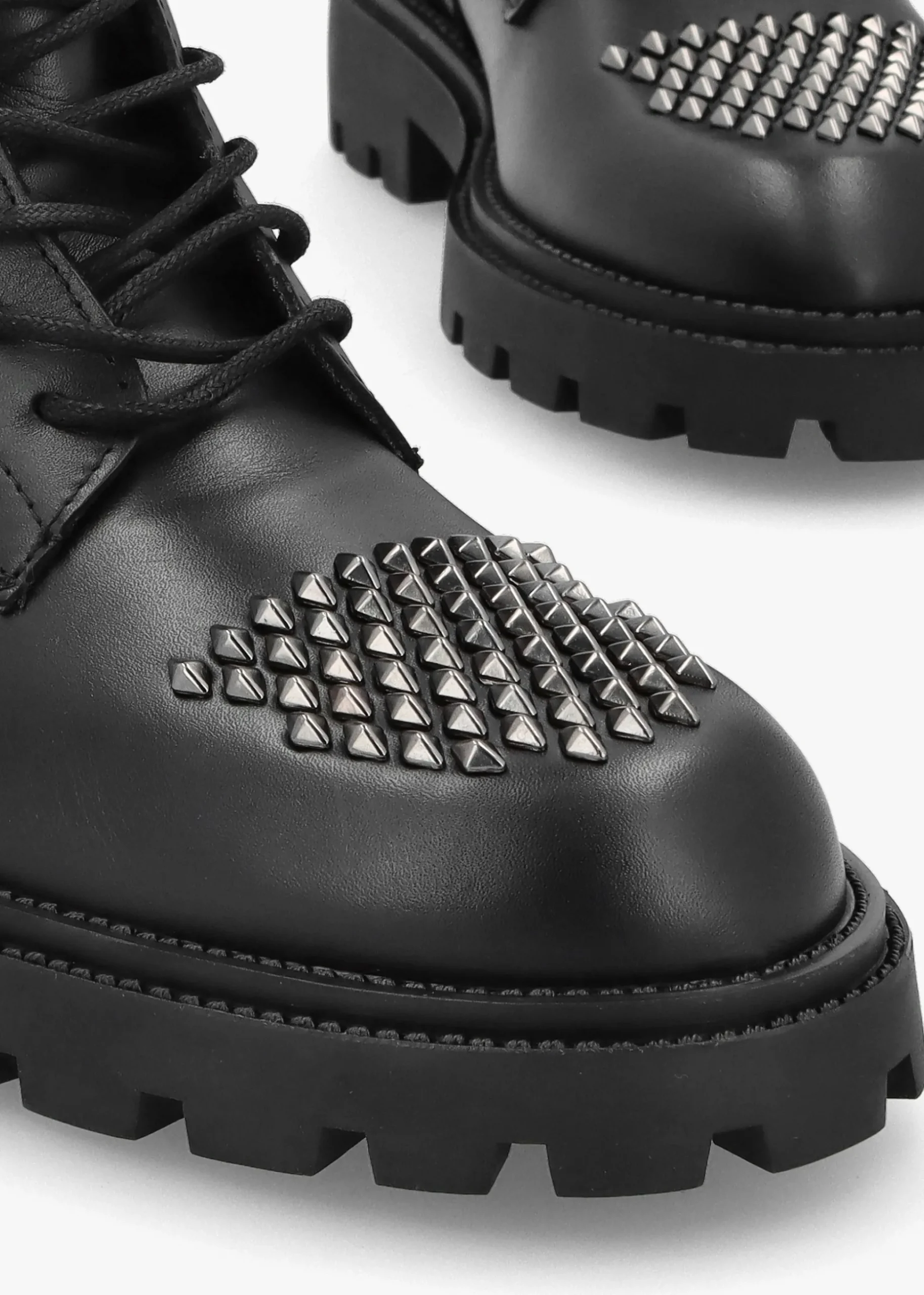 Abode Black Leather Embellished Ankle Boots