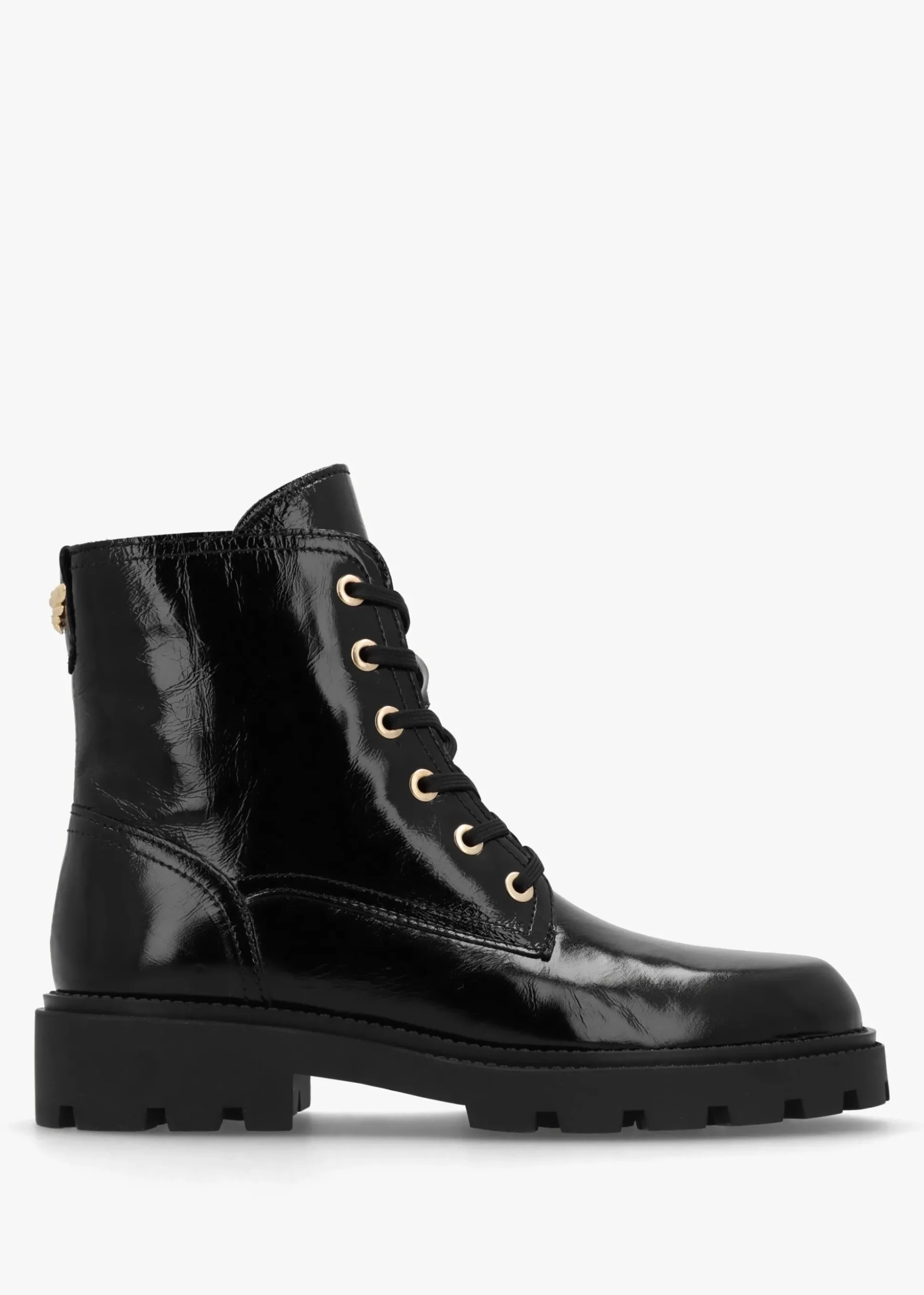 Acorn Black Patent Leather Lace Up Ankle Boots