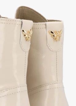 Acorn White Patent Leather Lace Up Ankle Boots