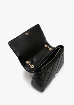 Ada Black Quilted Satchel Bag