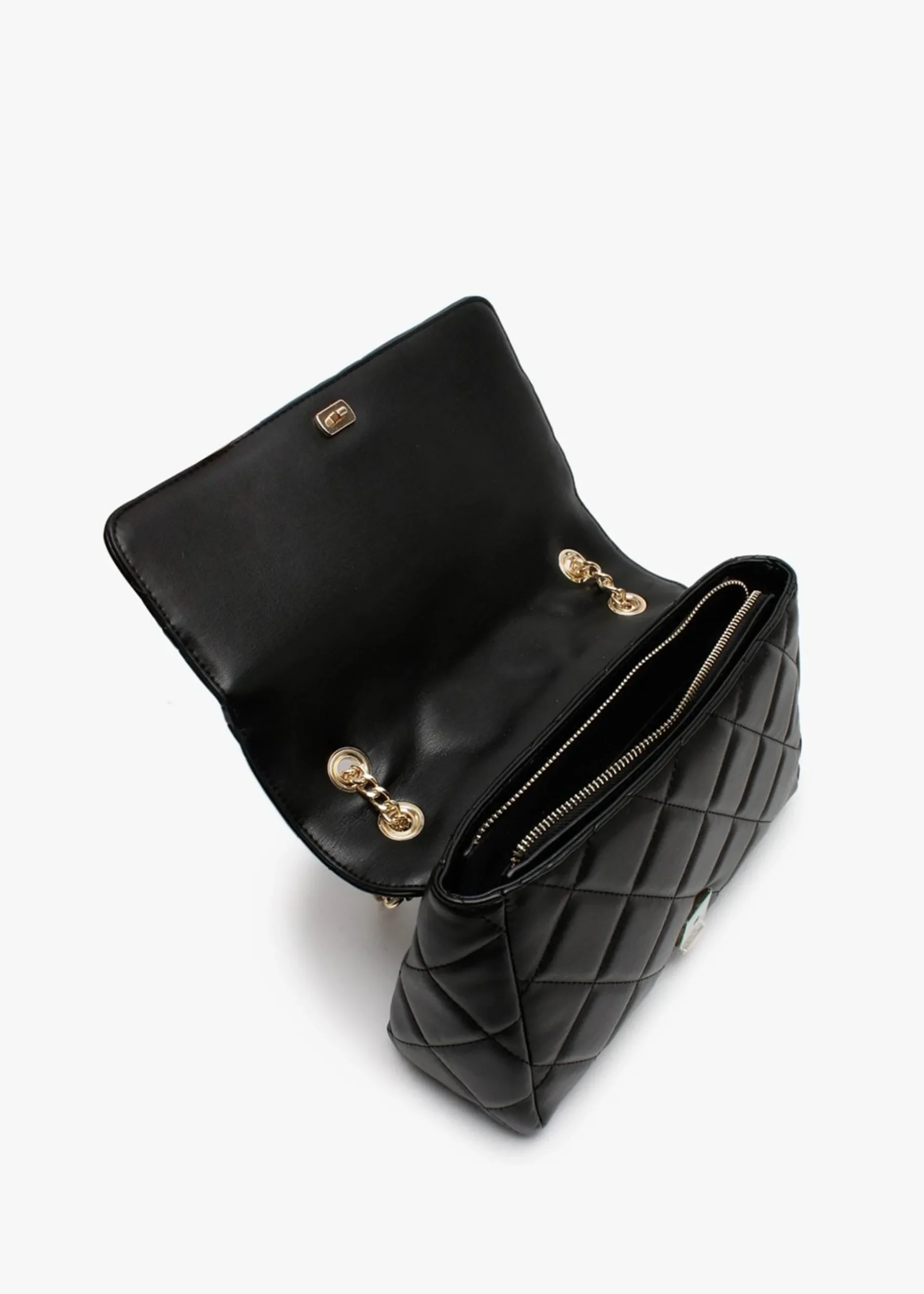 Ada Black Quilted Satchel Bag