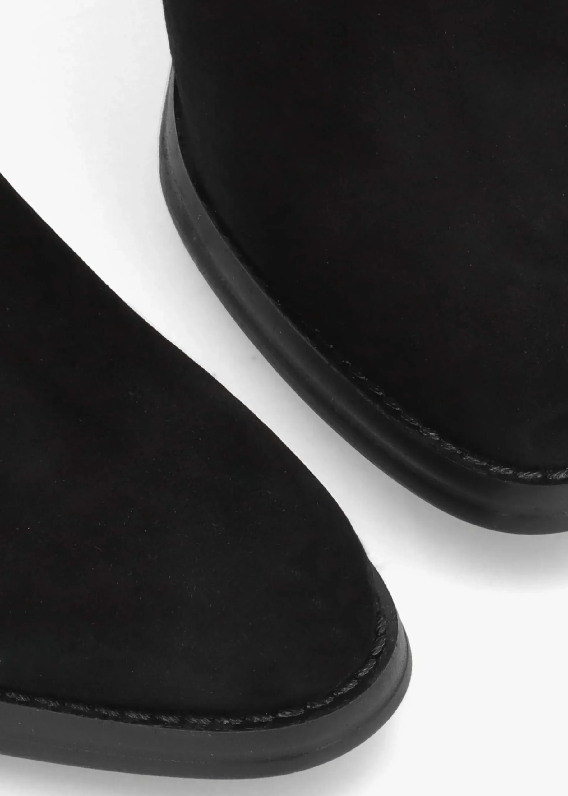 Adios Black Suede Western Chelsea Mid-Heel Boots