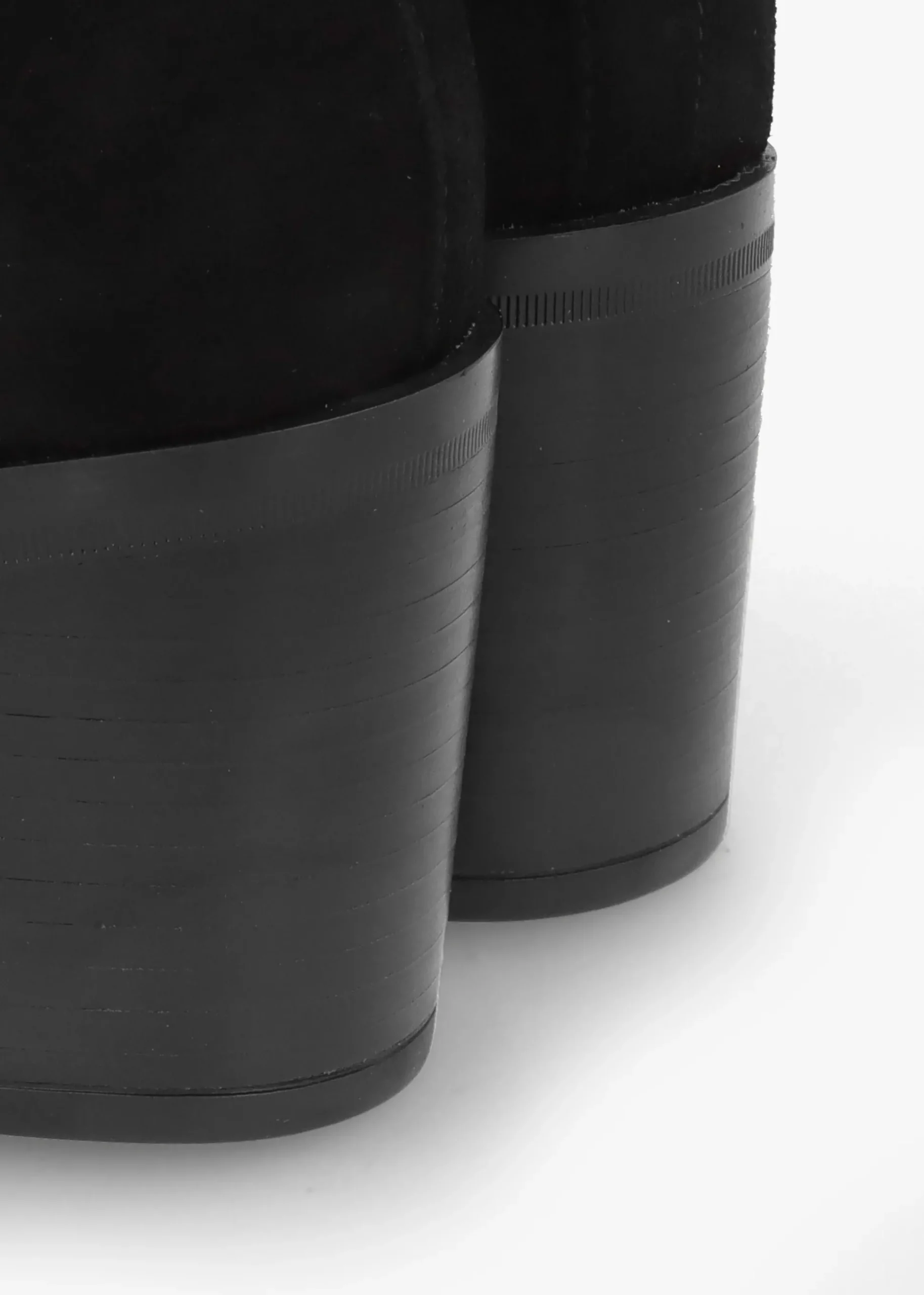 Adios Black Suede Western Chelsea Mid-Heel Boots