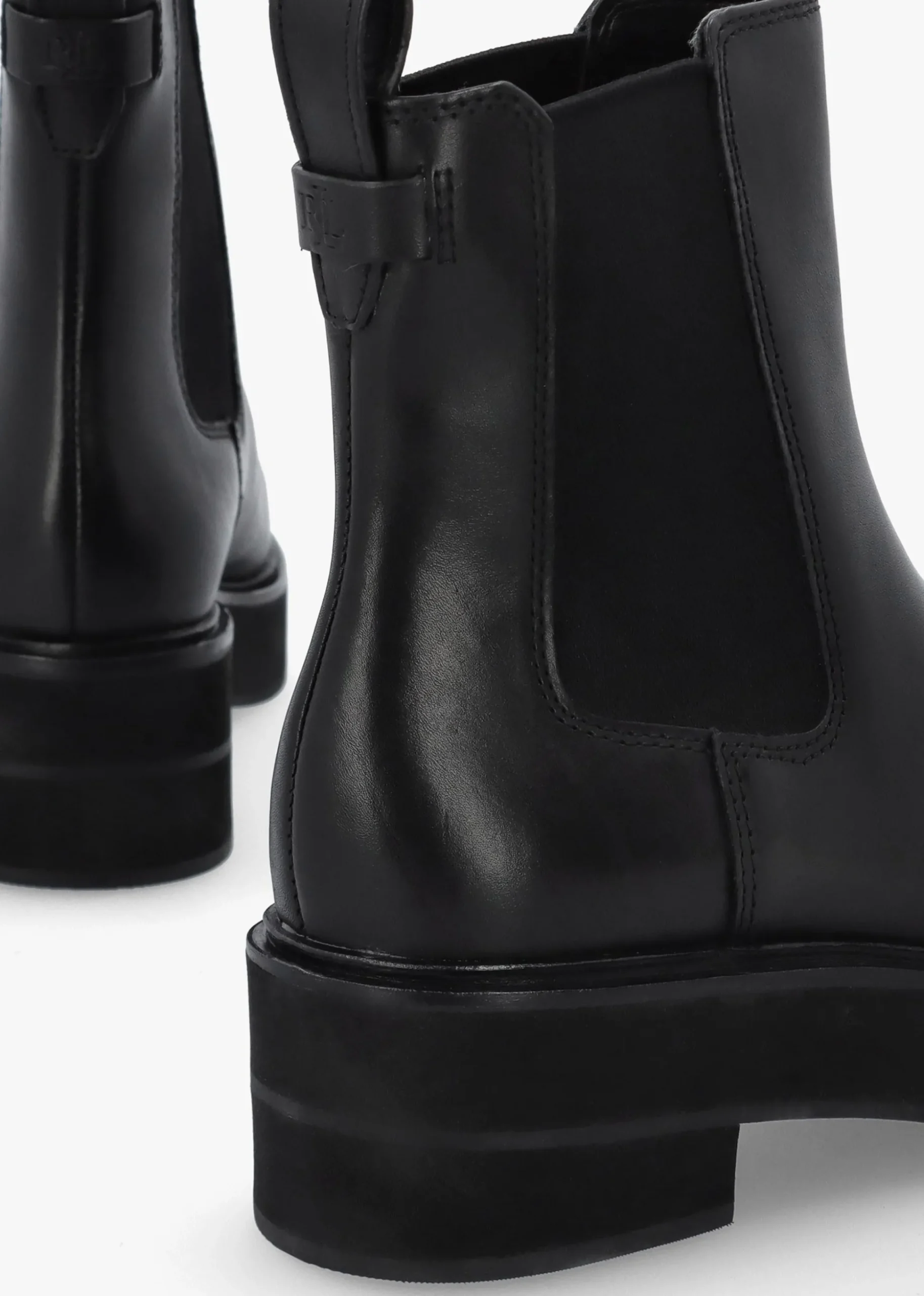 Adrianna Black Leather Chunky Chelsea Boots