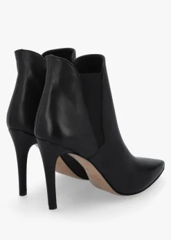 Adril Black Leather Ankle Boots