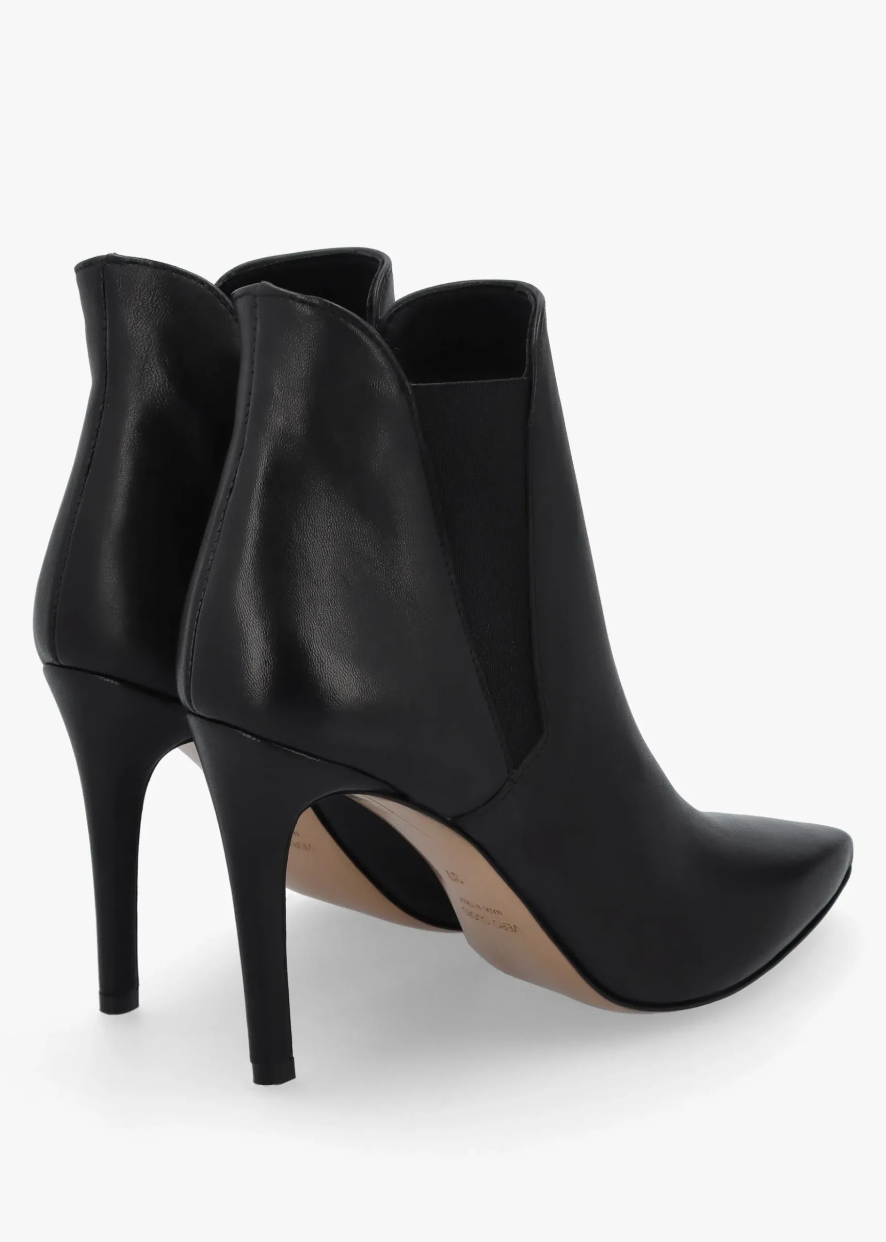 Adril Black Leather Ankle Boots