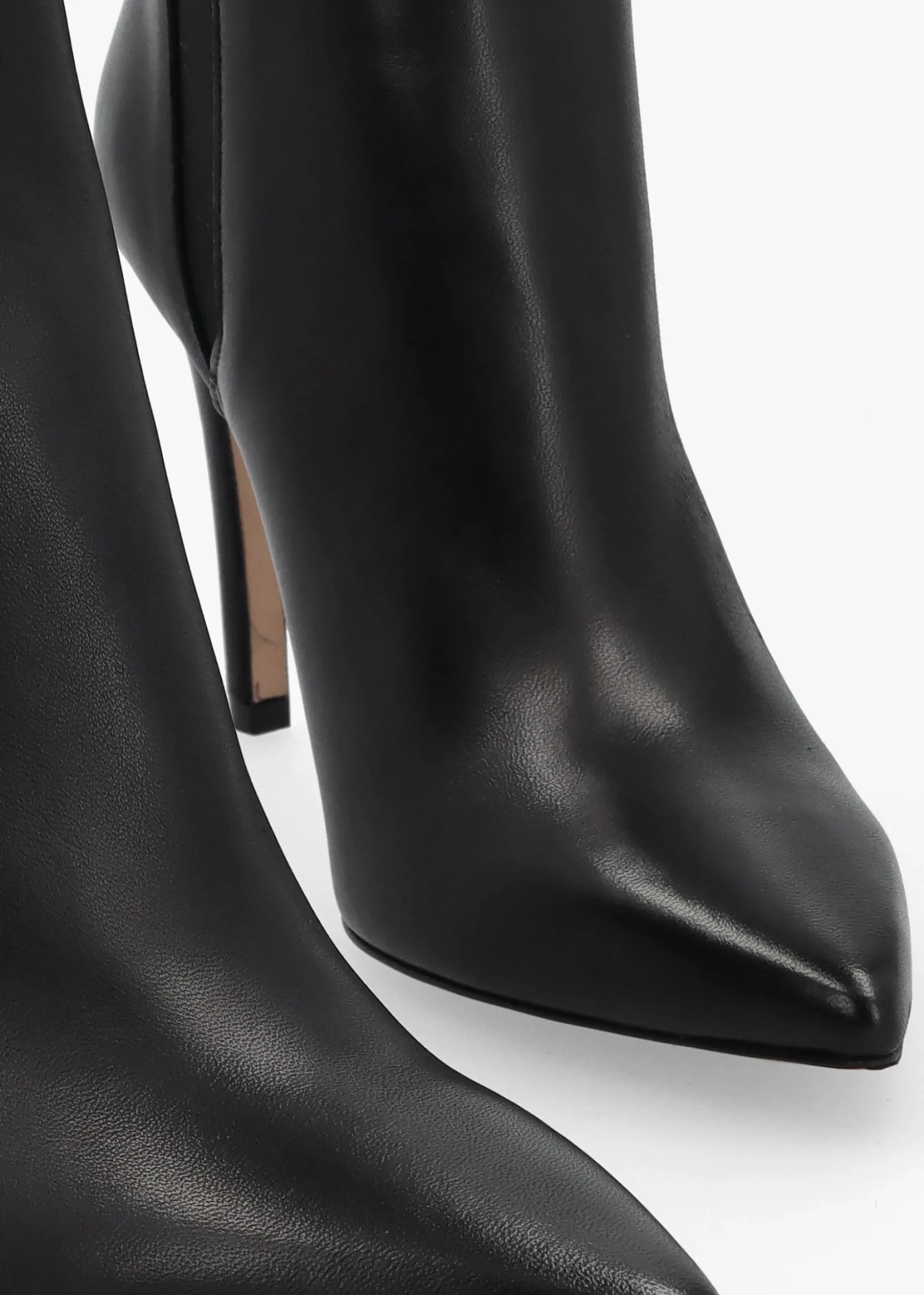 Adril Black Leather Ankle Boots