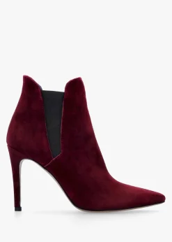 Adril Burgundy Suede Ankle Boots