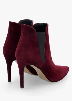 Adril Burgundy Suede Ankle Boots