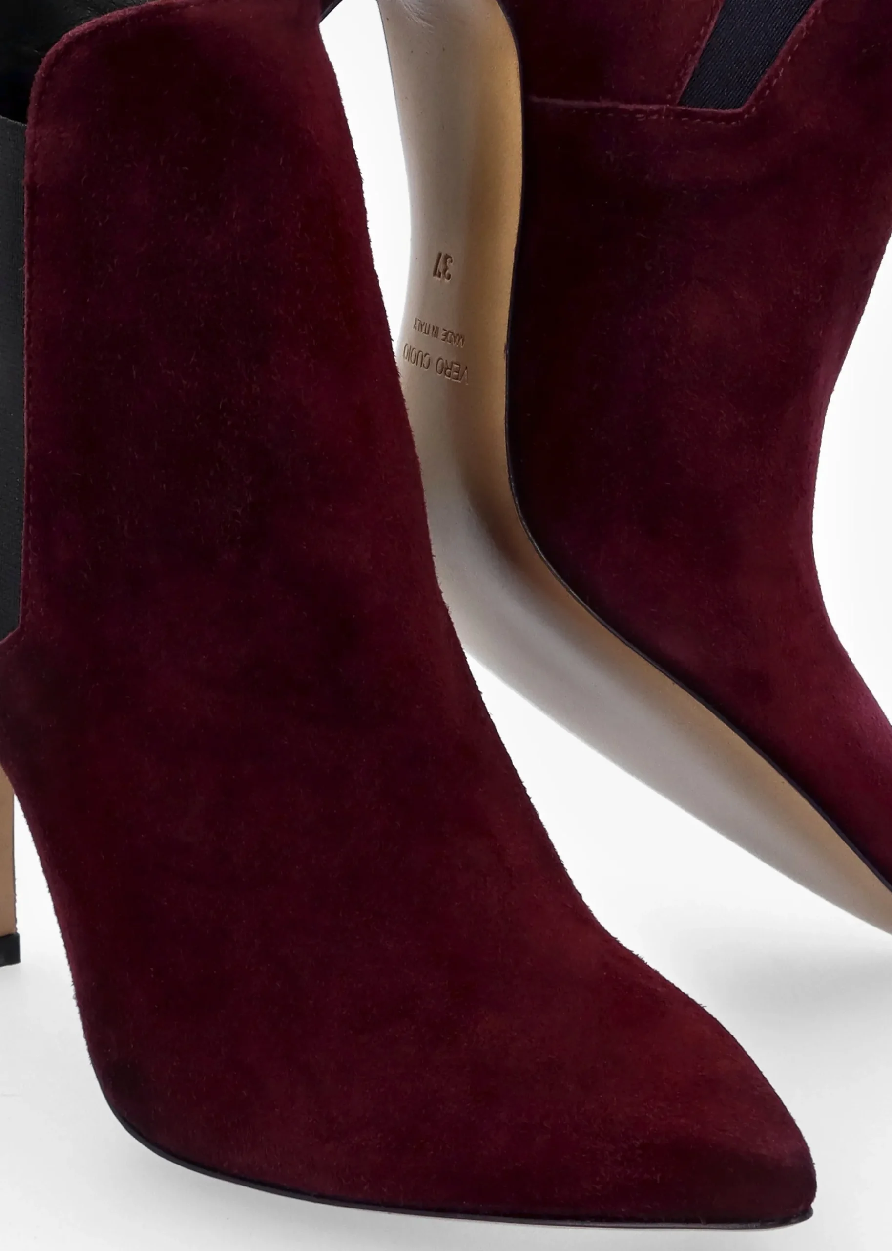 Adril Burgundy Suede Ankle Boots