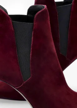 Adril Burgundy Suede Ankle Boots