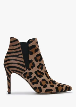 Adril Leopard Calf Hair Ankle Boots