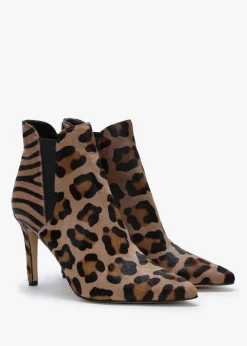 Adril Leopard Calf Hair Ankle Boots
