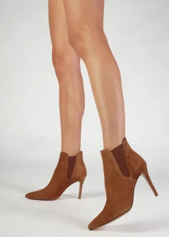 Adril Tan Suede Ankle Boots