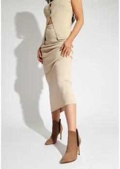 Adril Taupe Suede Ankle Boots