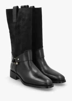 Affix Black Leather & Suede Calf Boots