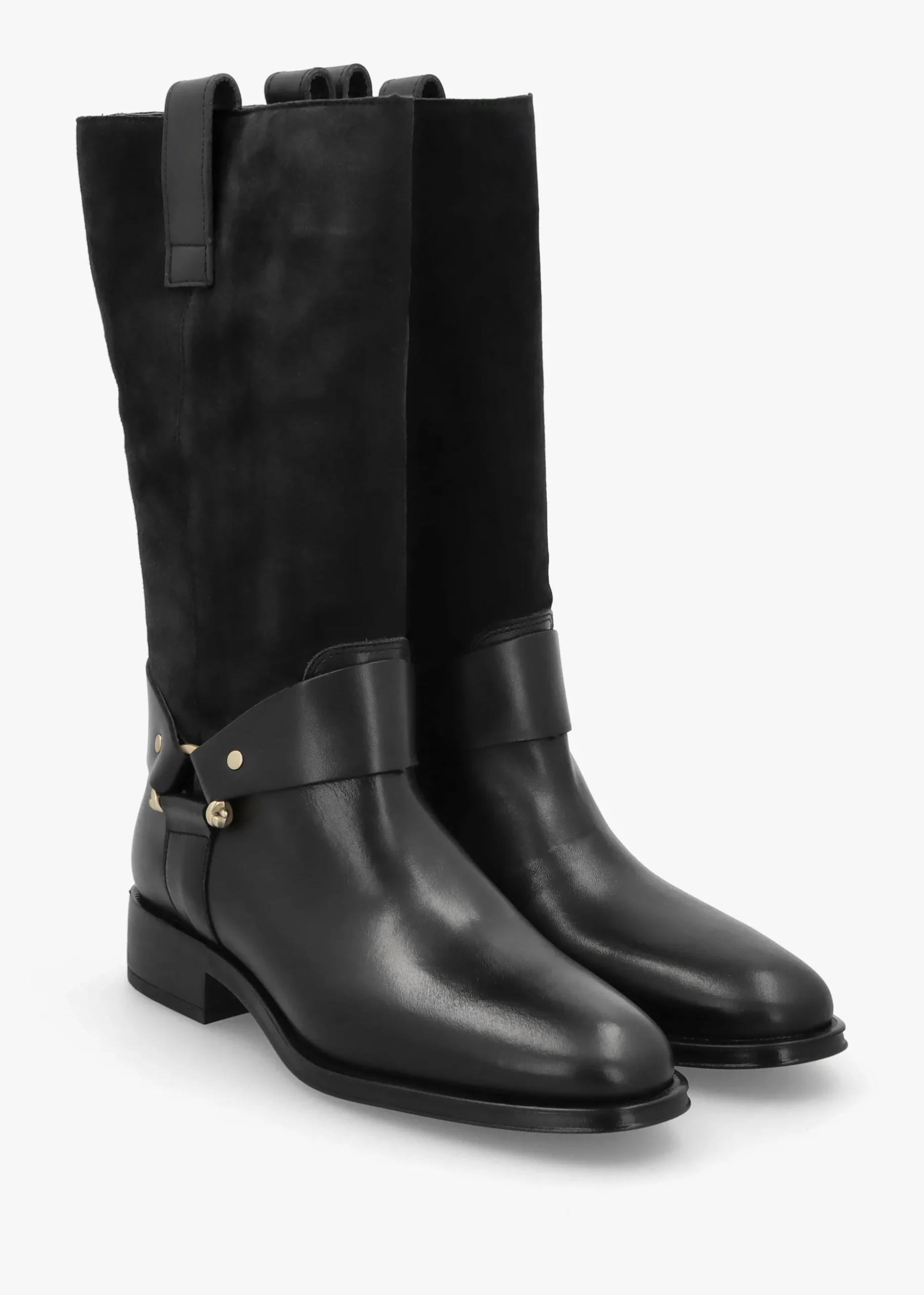Affix Black Leather & Suede Calf Boots