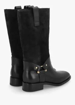 Affix Black Leather & Suede Calf Boots