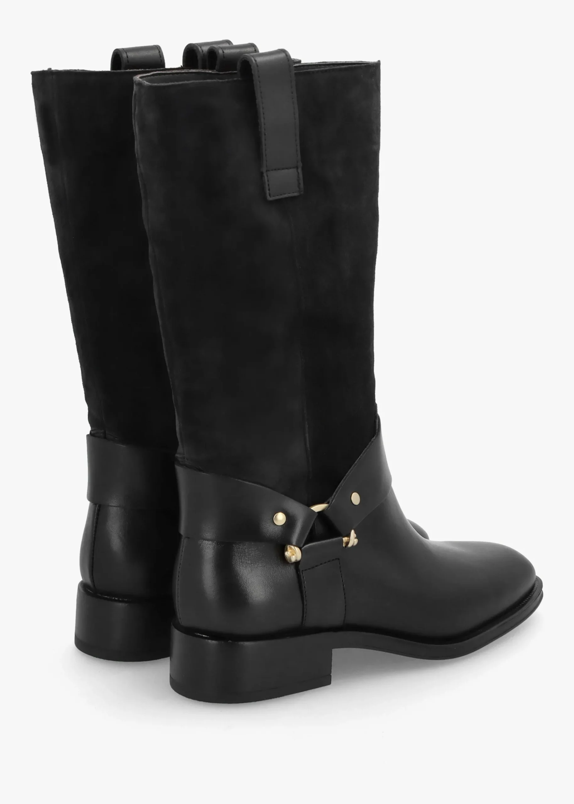 Affix Black Leather & Suede Calf Boots