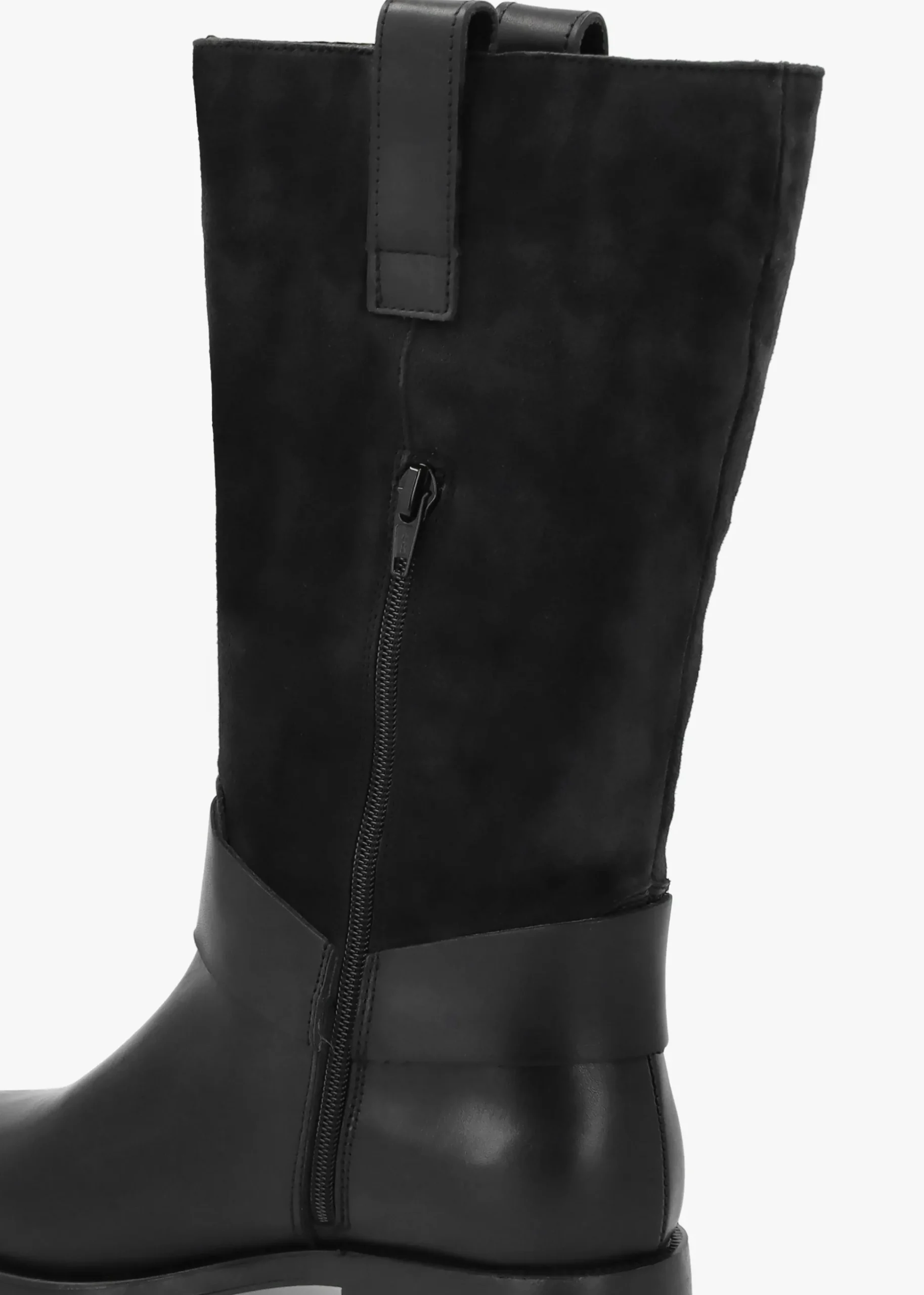 Affix Black Leather & Suede Calf Boots