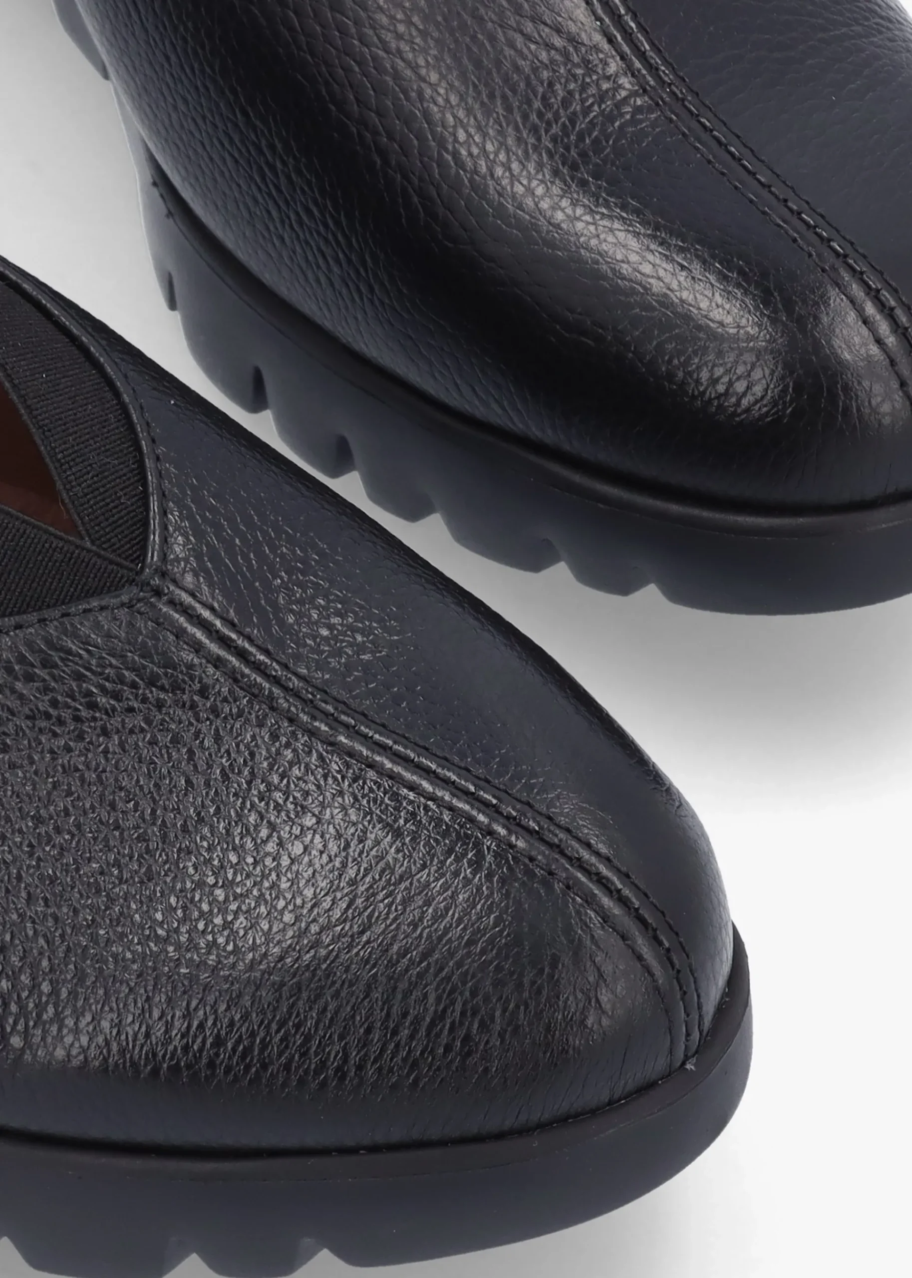 Agadir Black Leather Wedge Shoes
