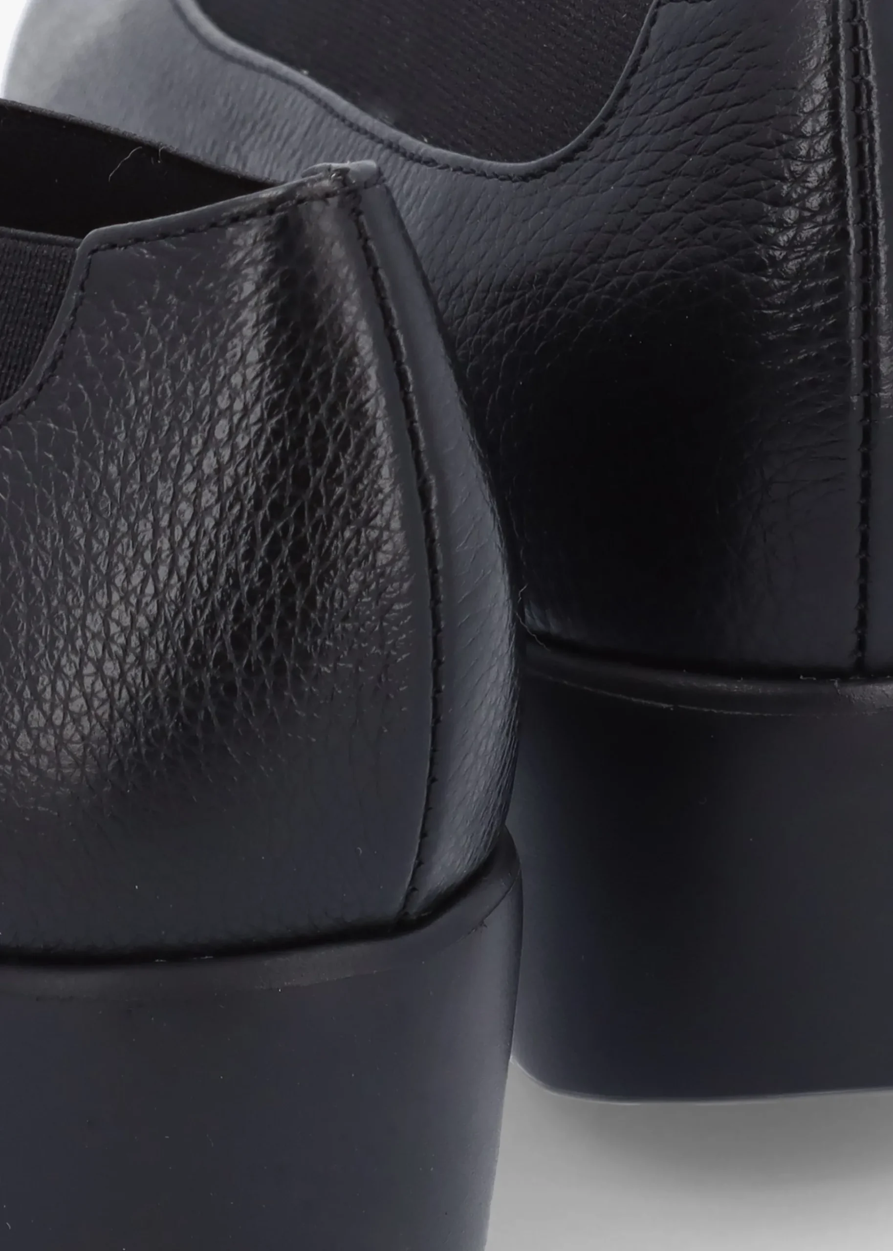 Agadir Black Leather Wedge Shoes