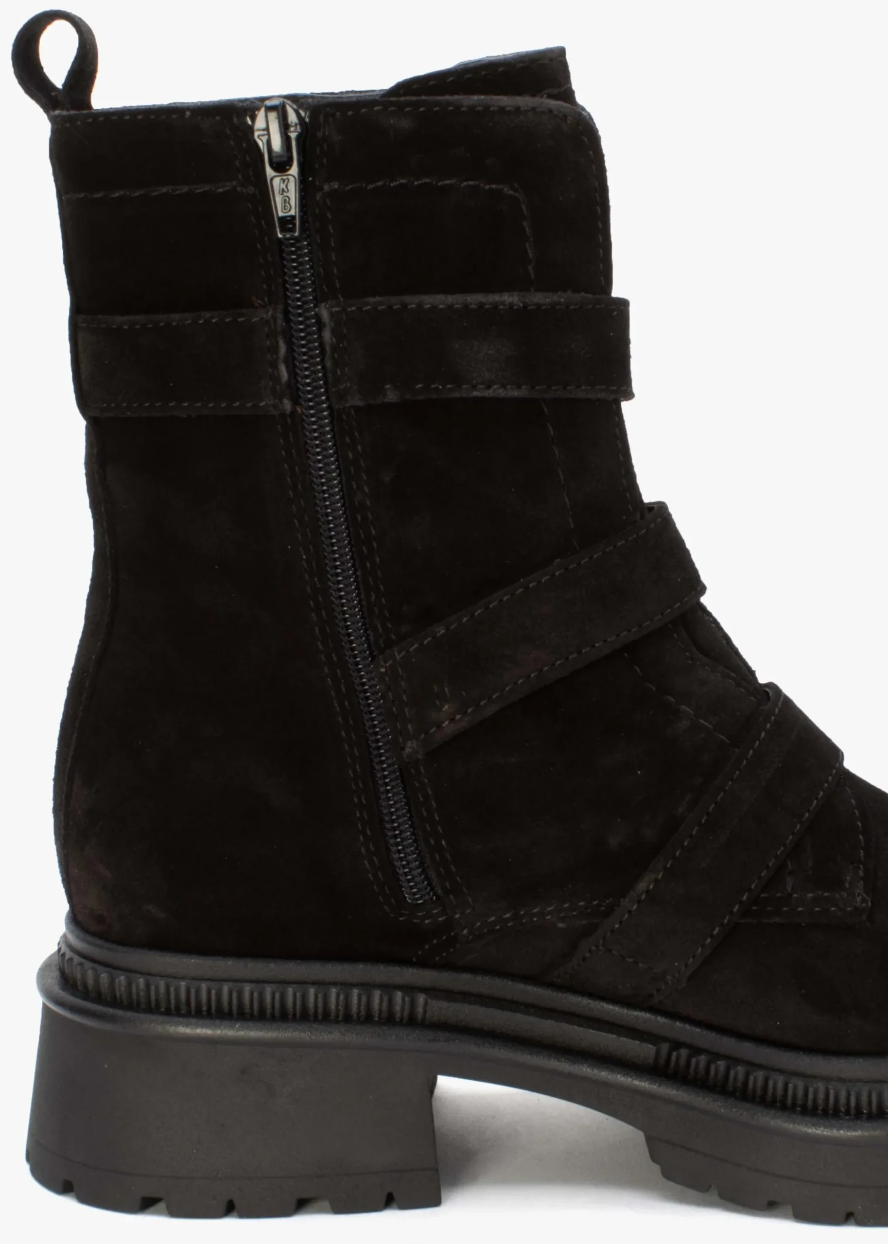 Akita Black Suede Jeweled Biker Boots
