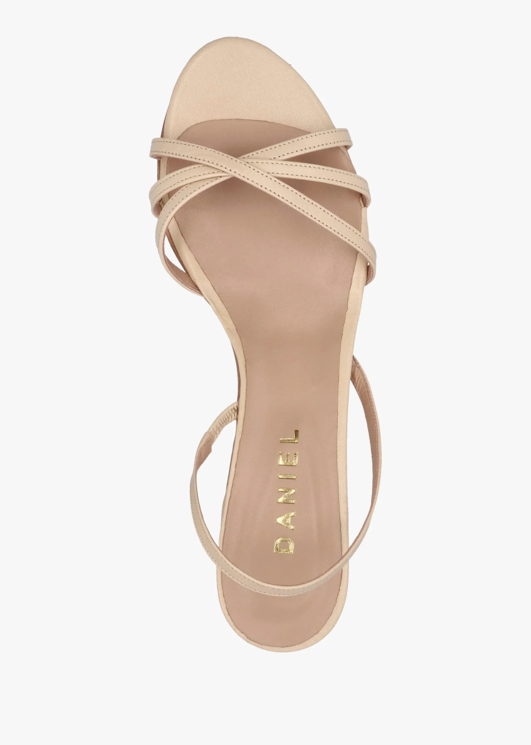 Akittie Beige Leather Kitten Heel Sandals