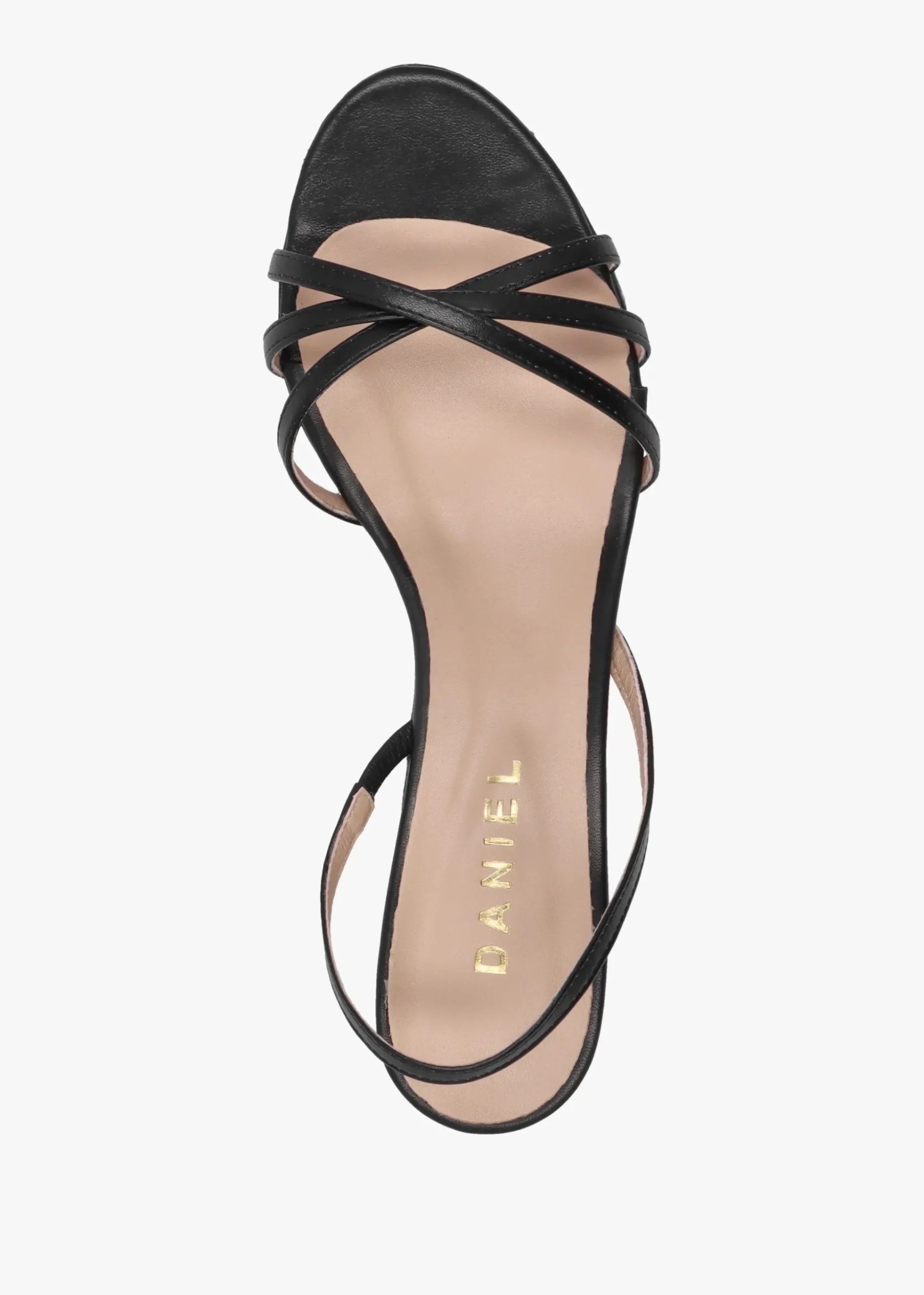 Akittie Black Leather Kitten Heel Sandals