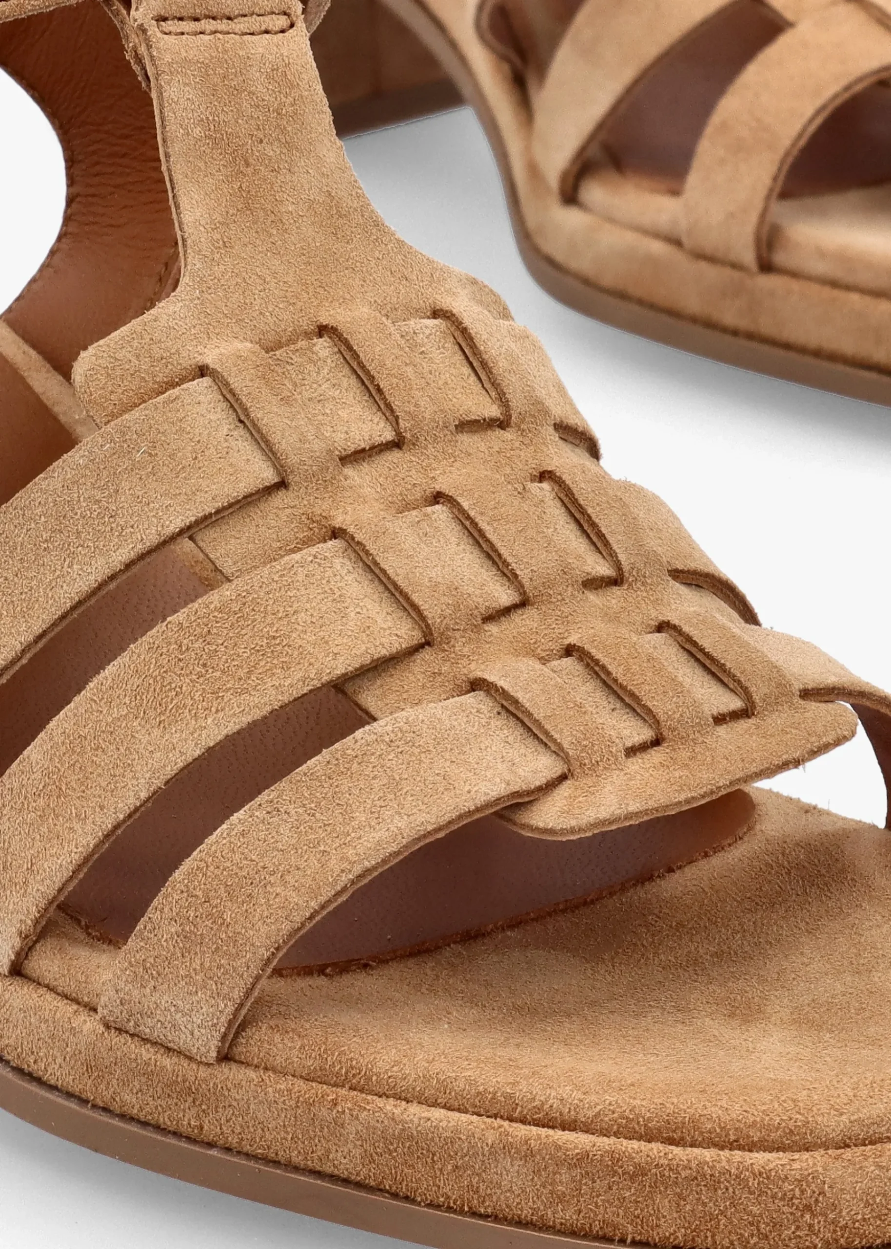 Akure Tan Suede Block Heel Fisherman Sandals