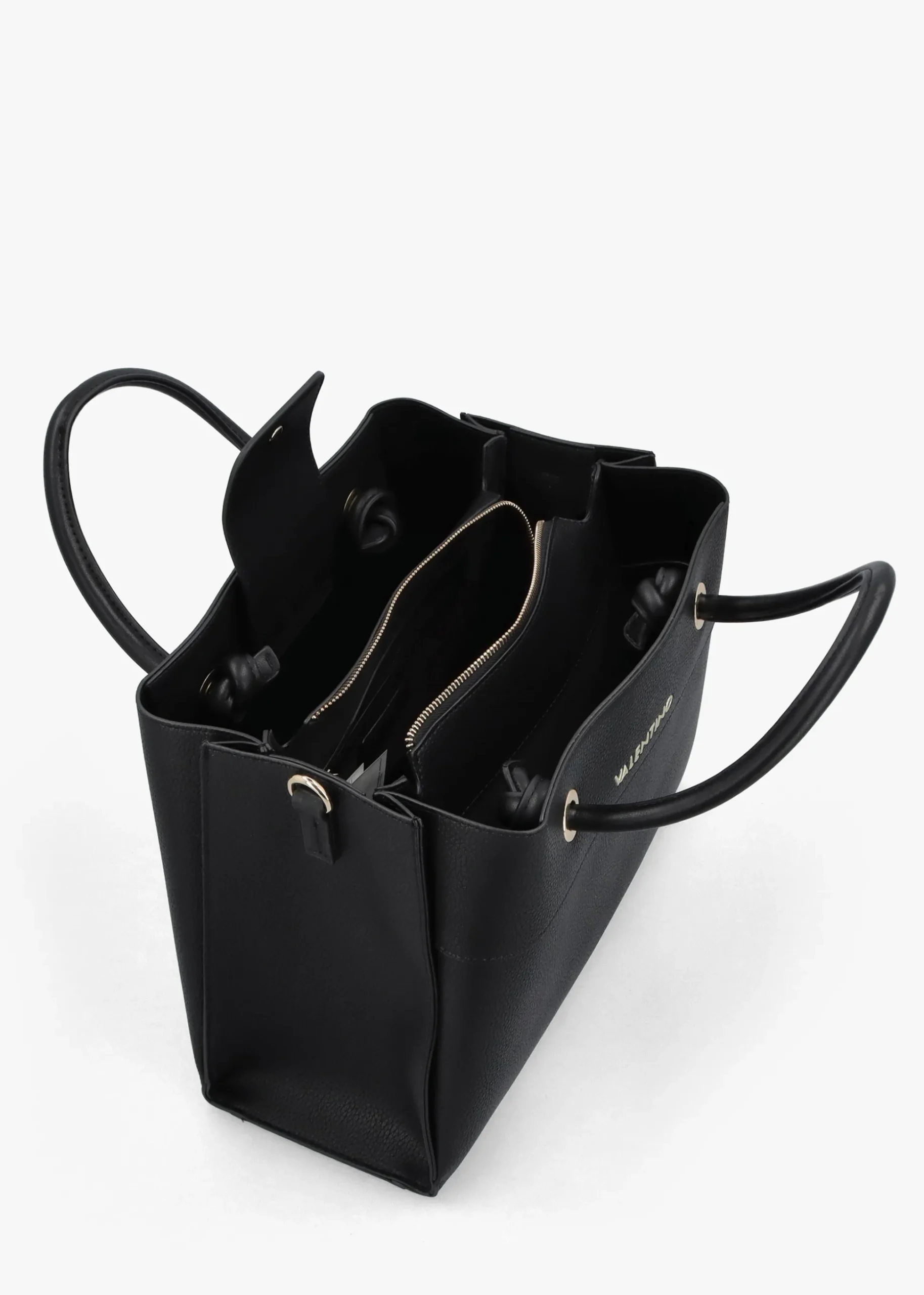 Alexia Black Logo Strap Tote Bag