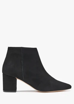 Alia Black Suede Block Heel Ankle Boots
