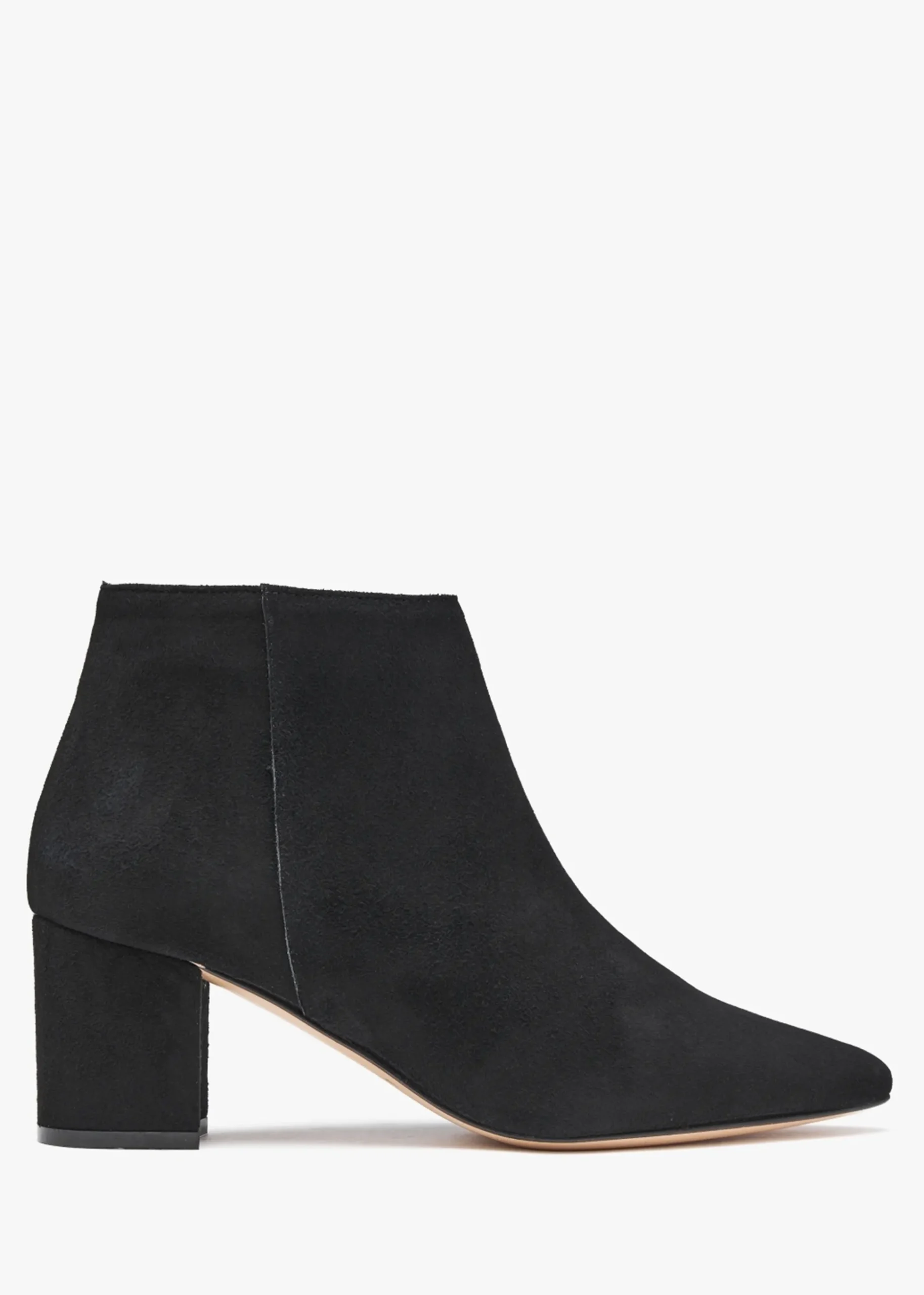 Alia Black Suede Block Heel Ankle Boots