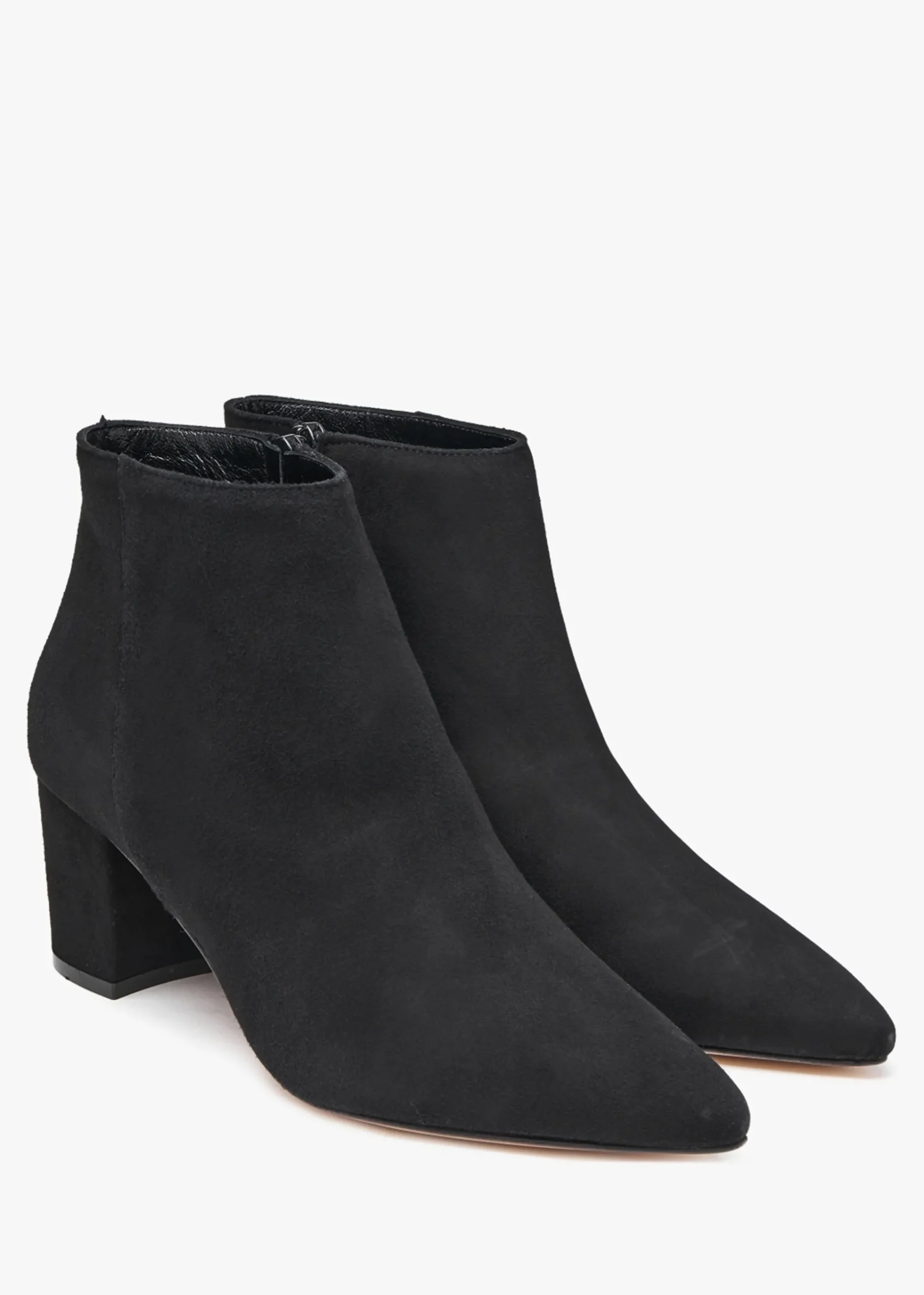 Alia Black Suede Block Heel Ankle Boots