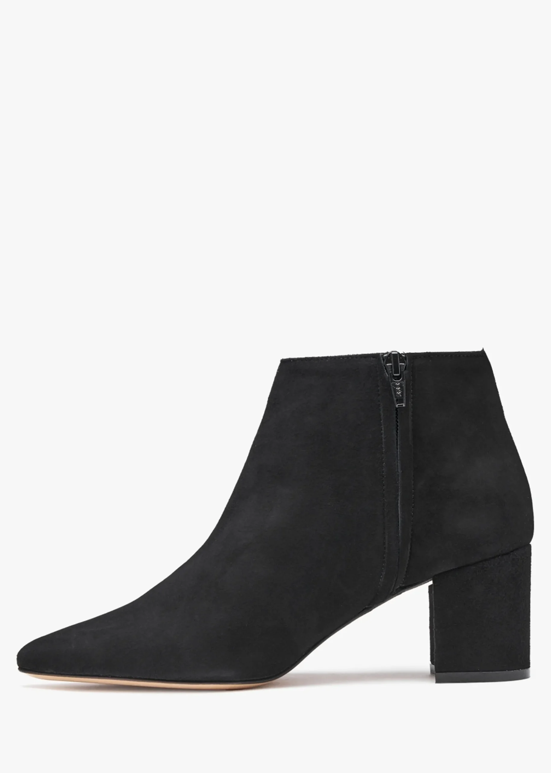 Alia Black Suede Block Heel Ankle Boots