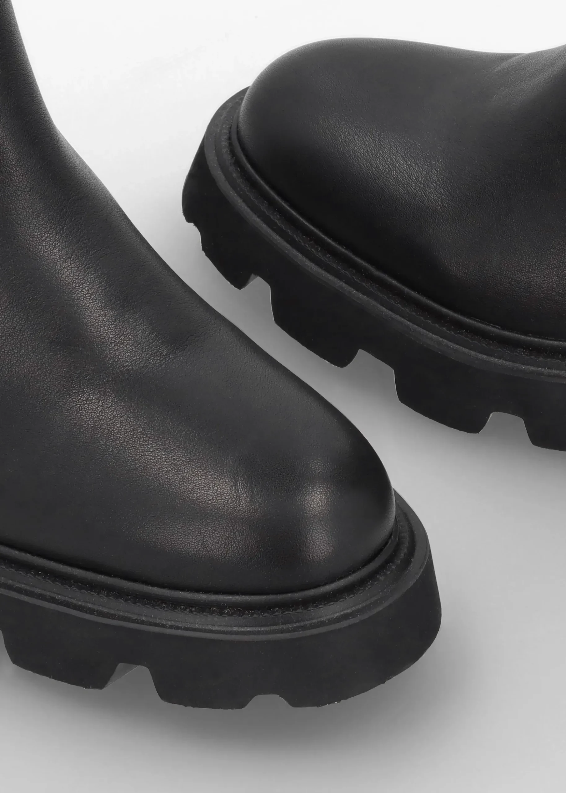 Alice Black Leather Elasticated Over The Knee Boots