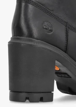 Allington Heights Black Leather Block Heel Ankle Boots