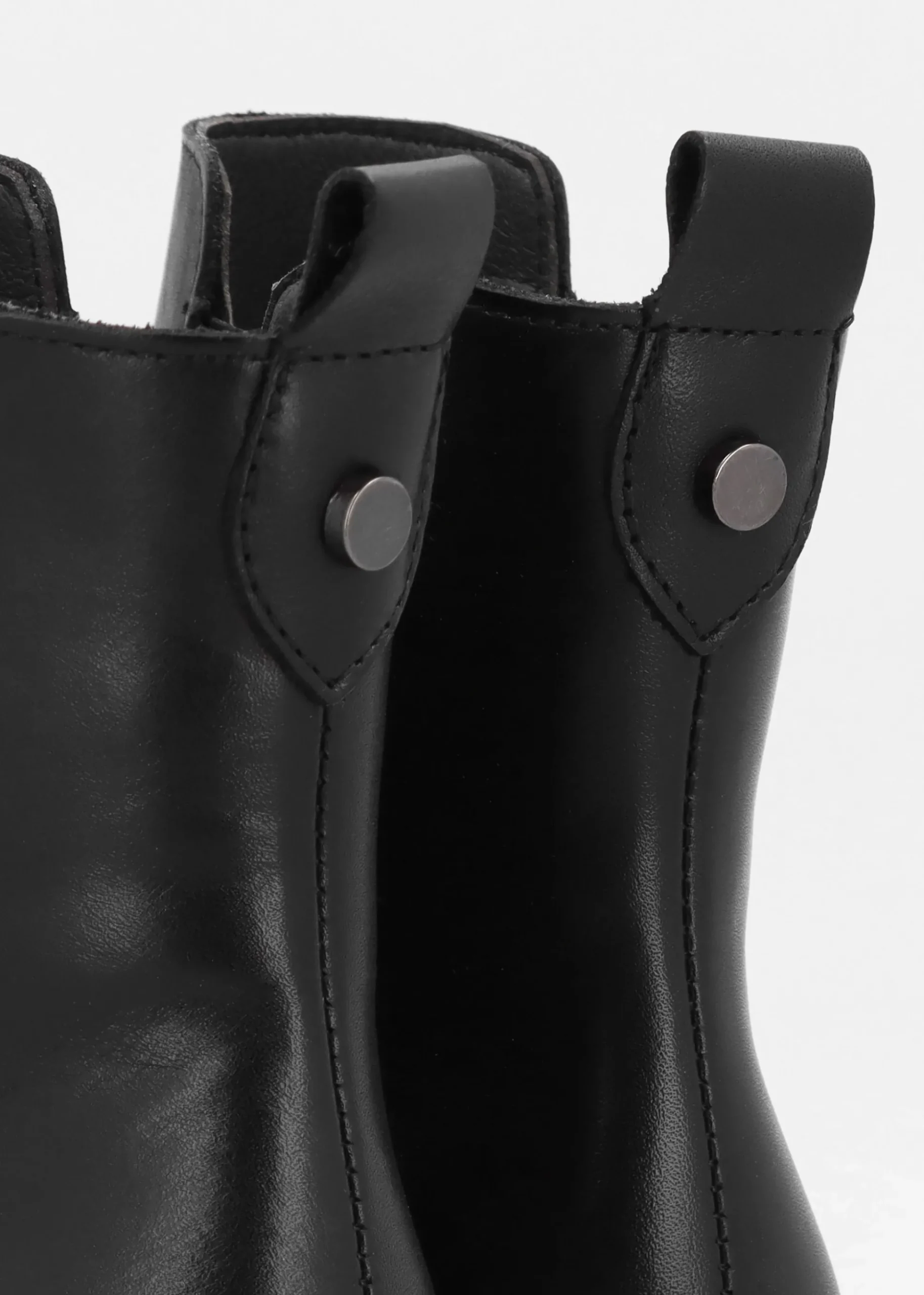 Alpaca Black Leather Wedge Ankle Boots