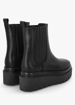 Alpie Black Leather Crepe Sole Chelsea Boots