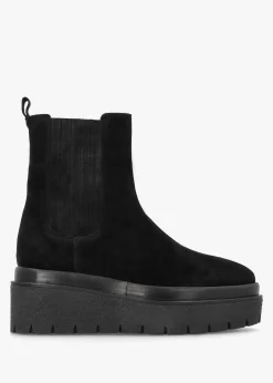 Alpie Black Suede Crepe Sole Chelsea Boots
