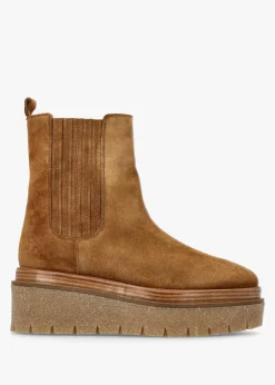 Alpie Tan Suede Crepe Sole Chelsea Boots