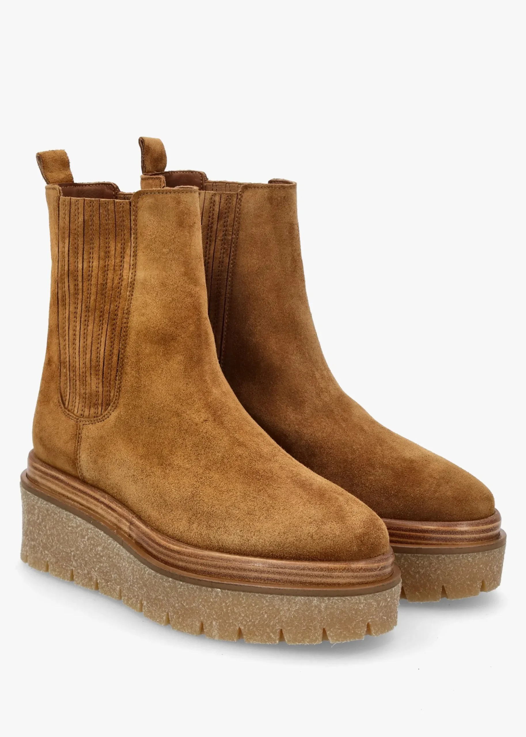 Alpie Tan Suede Crepe Sole Chelsea Boots
