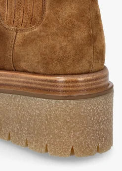Alpie Tan Suede Crepe Sole Chelsea Boots