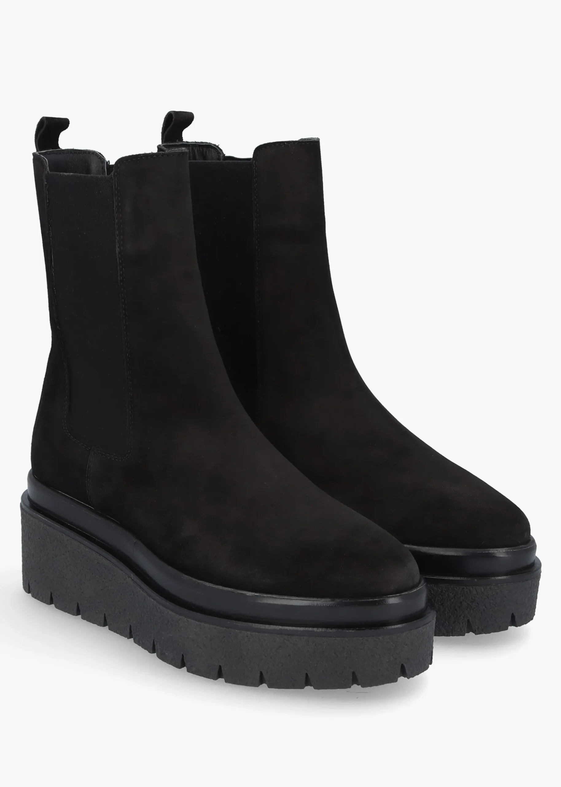 Alpine Black Suede Tall Chelsea Boots